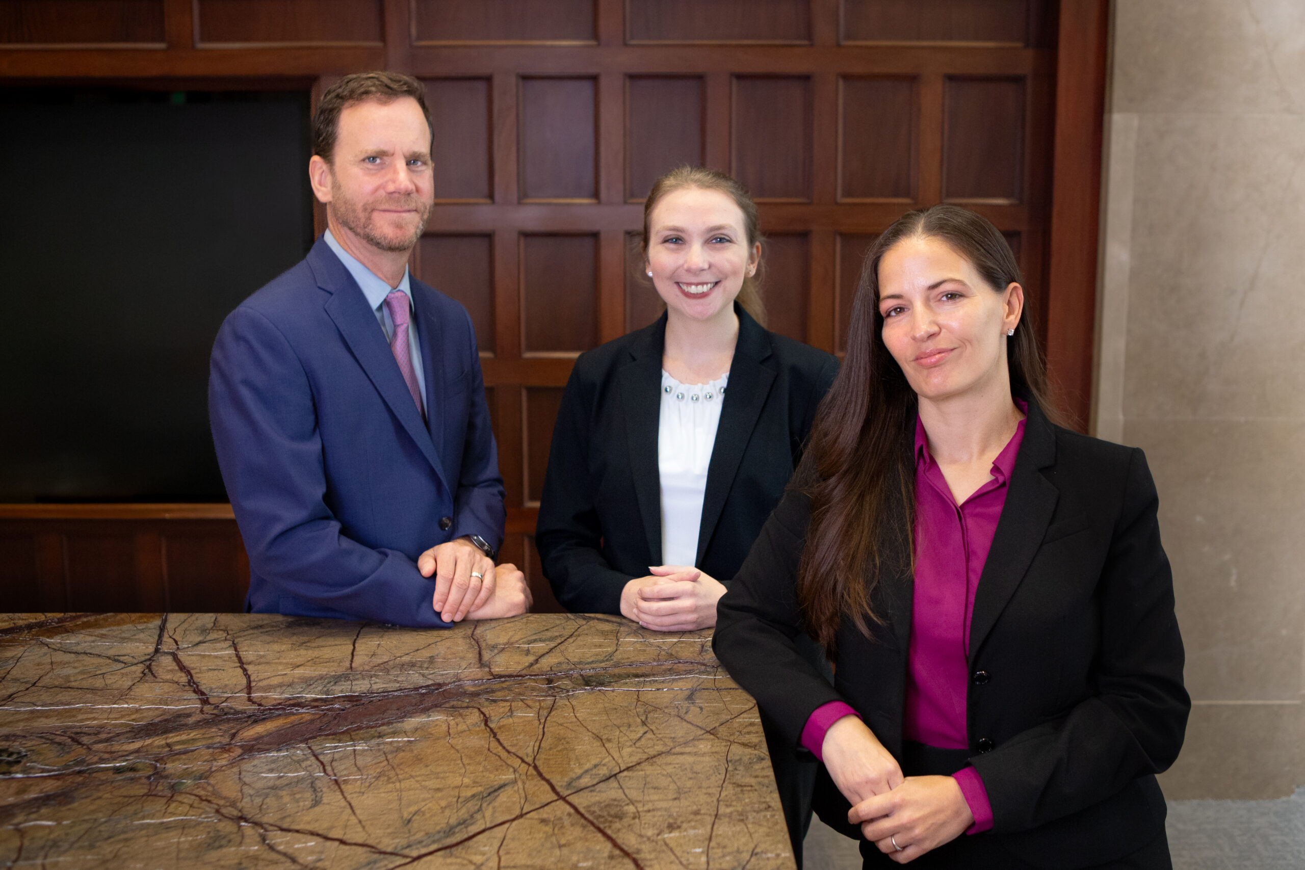 Justin Brown, Lily Romero, and Emily Perison